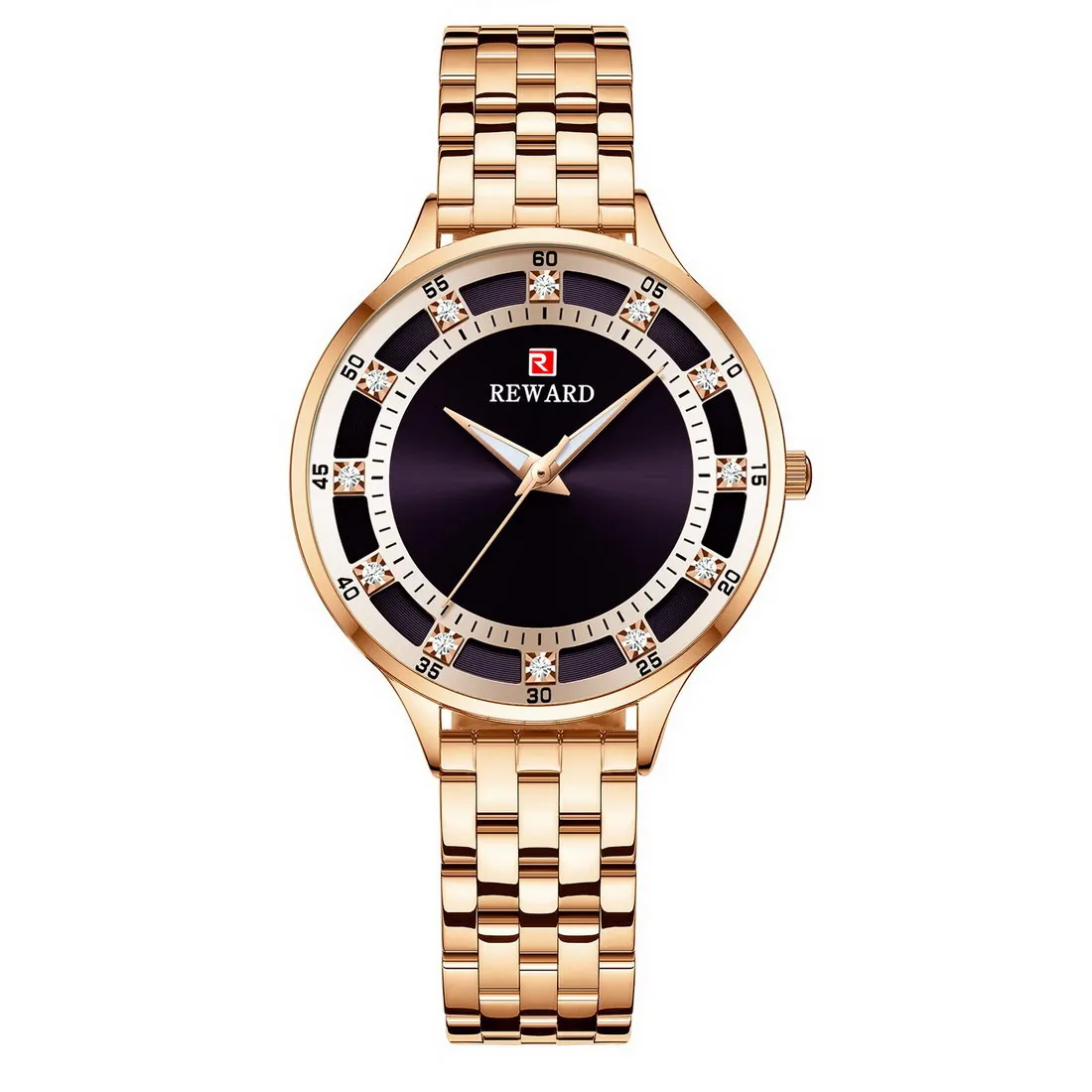 

custom watch aviation logo Women Watches Elegant Floral Dial Rose gold Mesh Band Japan Quartz Movement, 4colors