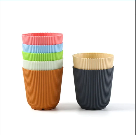 

New plastic flowerpot tray flowerpot cheap flowerpot, Grey/brown