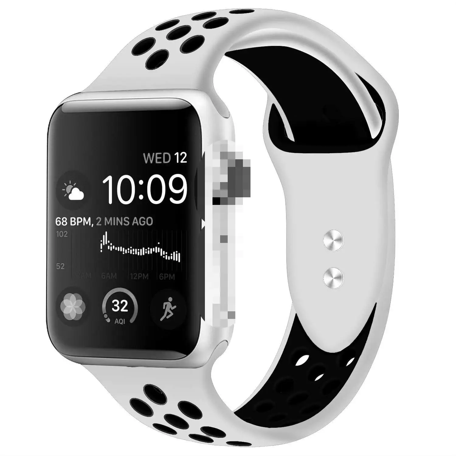 

High Quality Fashion Strap Soft And Comfortable Rubber Silicone Strap is Unisex For Apple Watch Series 6 5 4 3 2 1 SE, Multi colors