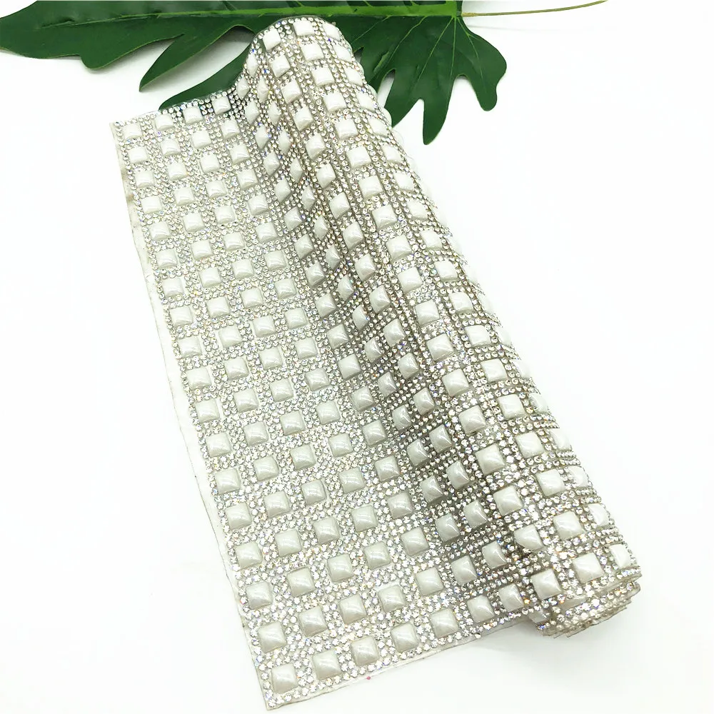 

White imitation pearl hot melt glue water drill 24x40cm clothing accessories, All colors
