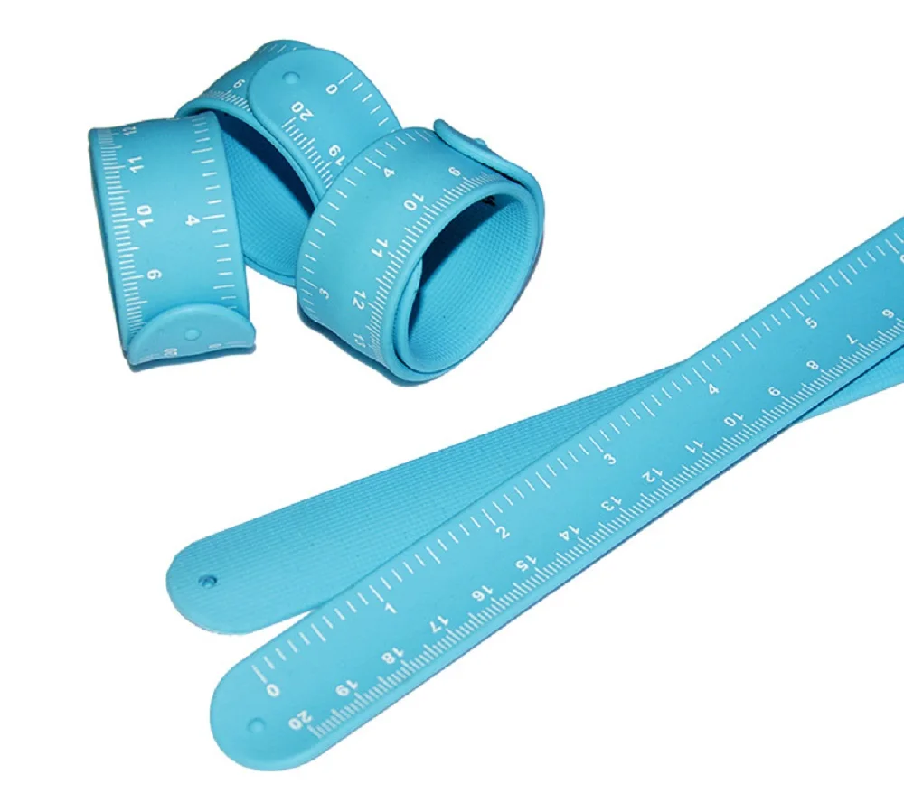 silicone rubber slap ruler bracelet wristband for kids and office work