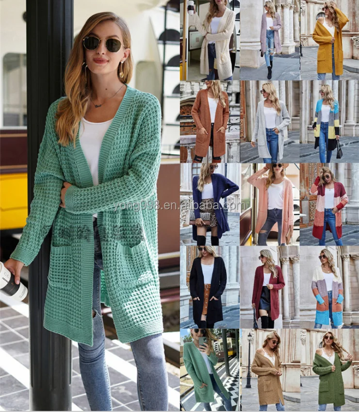 

2021 Factory hot new design high quality women's chunky cardigan fall winter casual oversized women's cardigan, Customized color