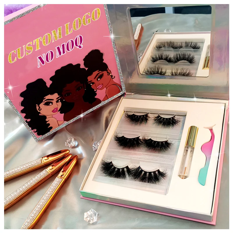 

mink wholesale lashes3d wholesale vendor 25mm real siberian eyelashes faux cils magnetique lashes book, Natural black