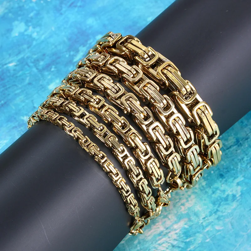 

Hip Hop Jewelry Fashion Dropshipping Stainless Steel 14K 18K Gold Plated Cuban Link Bracelet Men