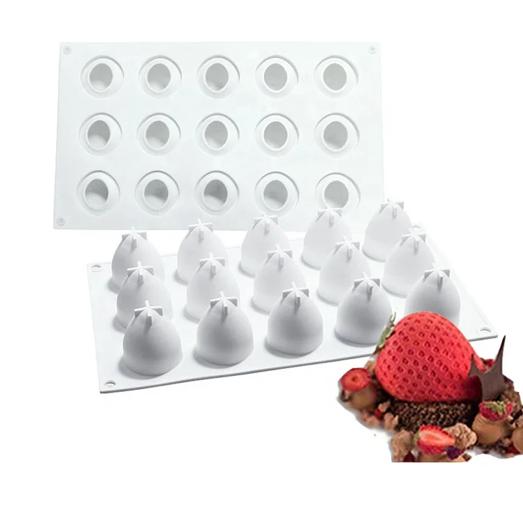 

Silicone Molds for Baking 3D Strawberry Silicone Mousse Cake Mold Candy Chocolate Dessert Molds Truffle Pudding Pastry, Random