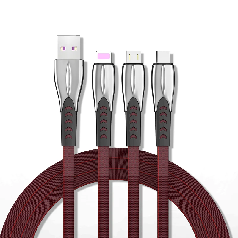 
Universal data line 3 in 1 USB cable Applicable to Android iPhone Samsung charging line Direct supply by manufacturer 