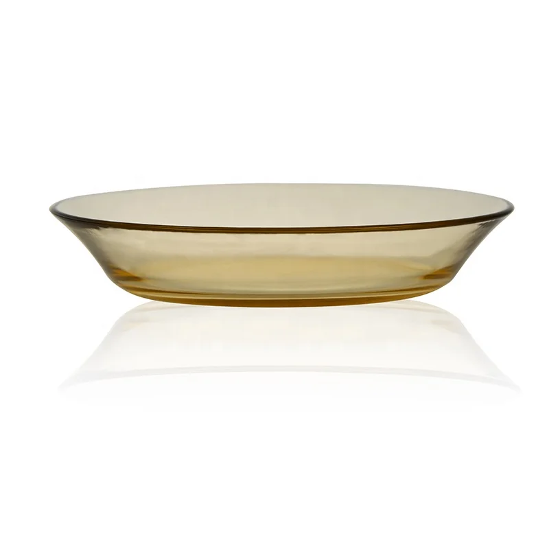

7.5inch Amber color Low Borosilicate Glass Plate for microwave heating