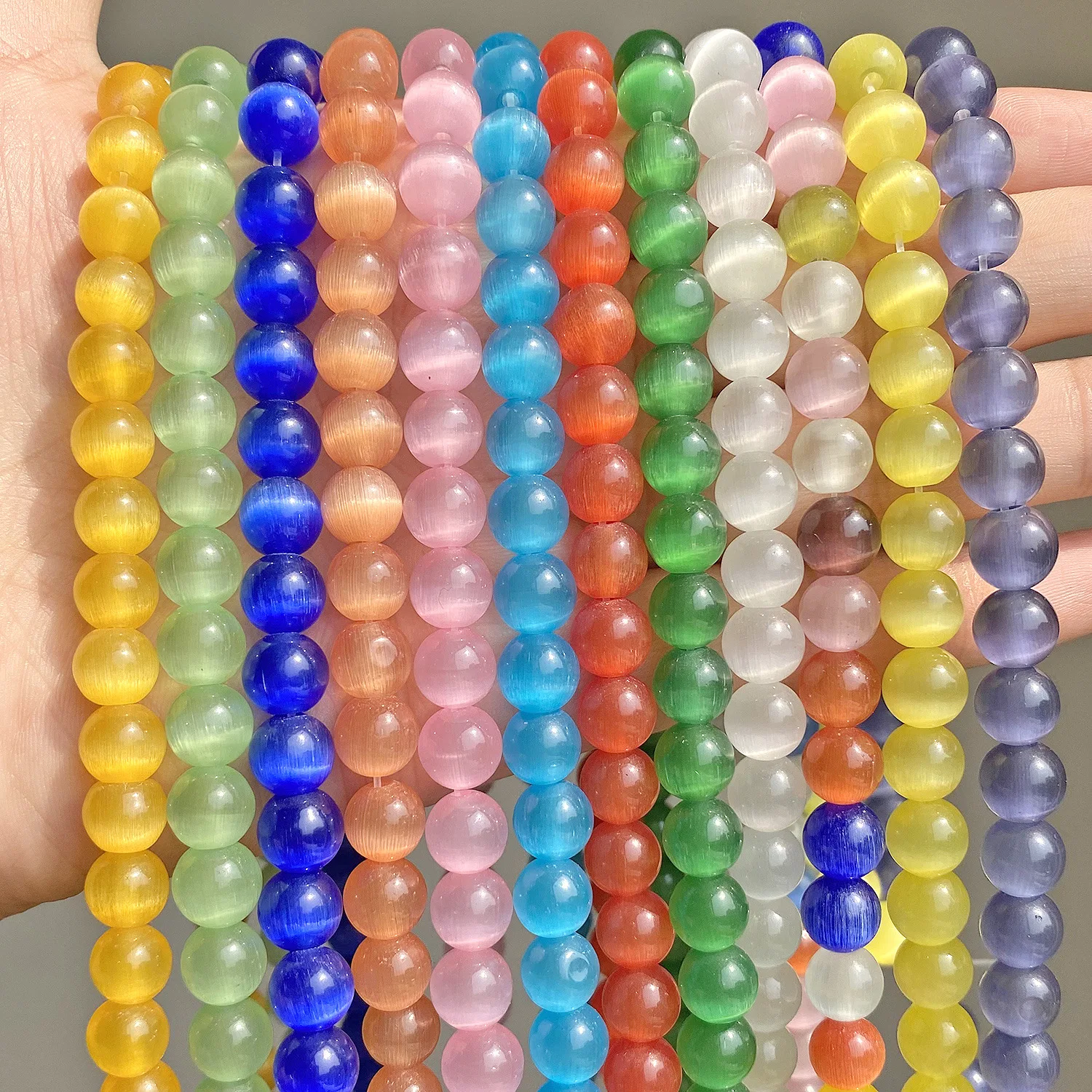 

JC wholesale natural gems stones beads Colorful beads opal DIY for jewelry making opal bead bracelet