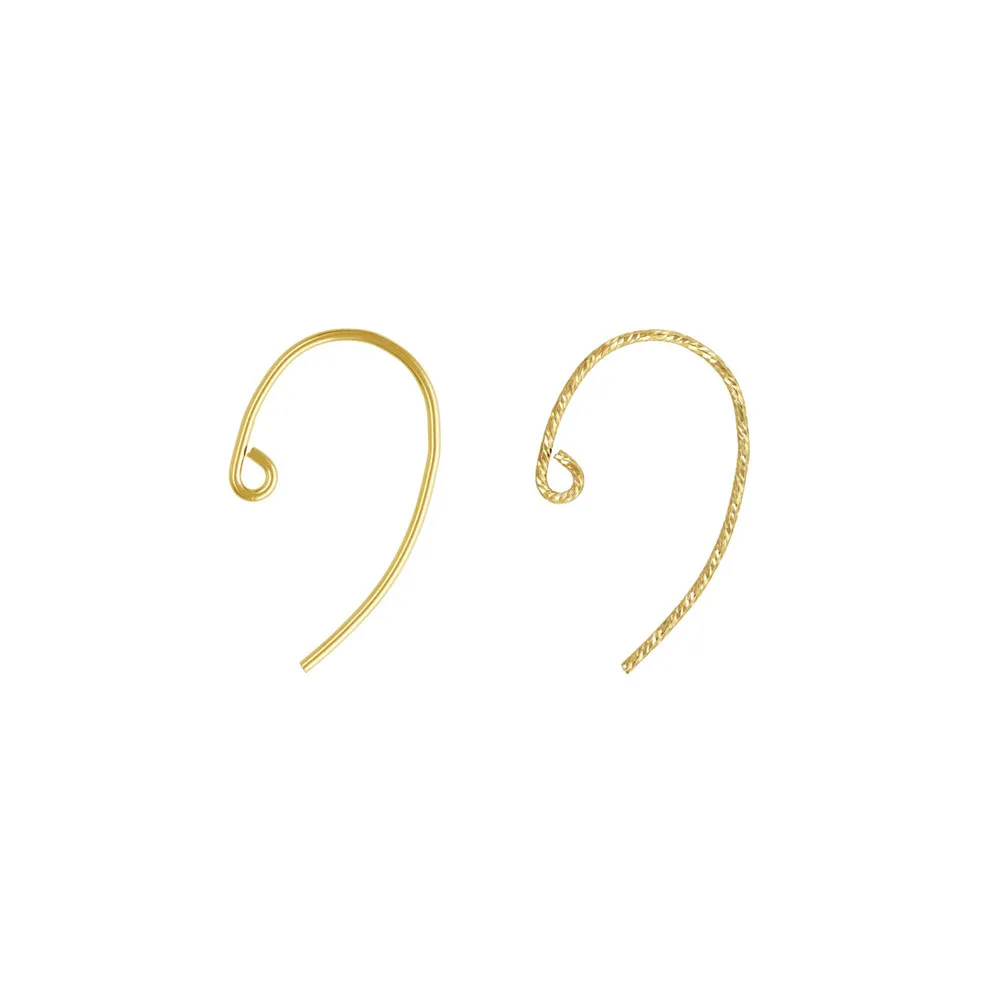 Hot 14K Gold Filled Bass Clef Ear Wire Hooks for Jewellery Making Earrings Hooks