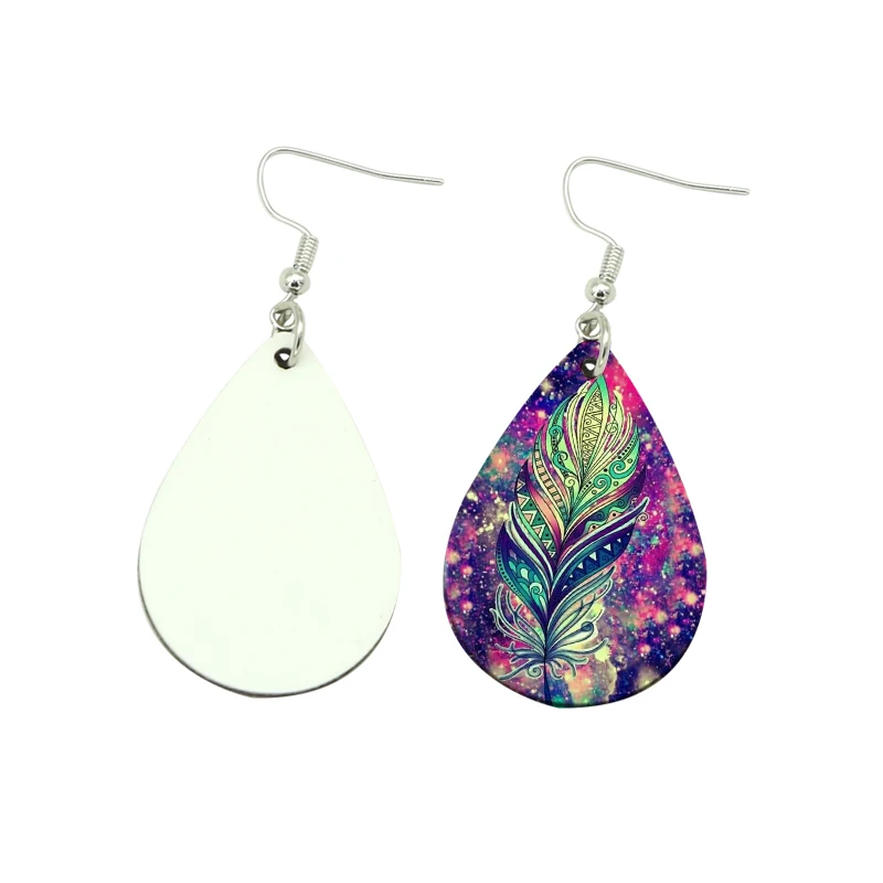 

Supernova Fast Shipping Blank waterdrop shape Sublimation earring with Different Shapes For Promotional Gift