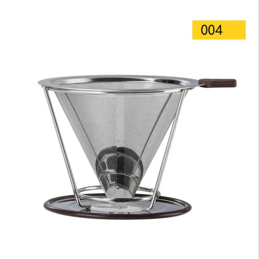 

Christmas gift wholesale durable coffee maker Stainless Steel Pour Over Coffee Cone Dripper with Cup Stand, Clear/customized