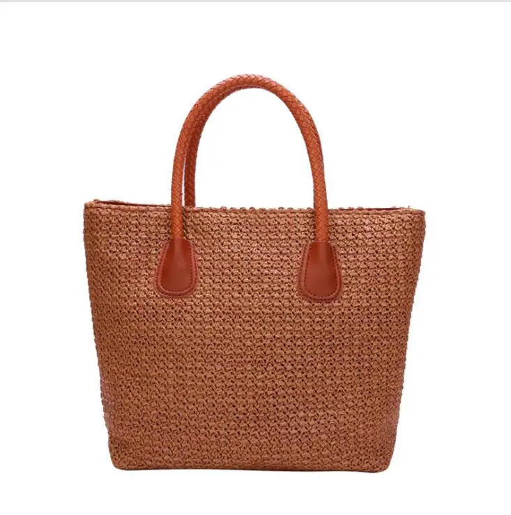 

Large Capacity Trapezoid Leisure Holiday Travel One Shoulder Handbag Tote Beach Straw Bag Wholesale