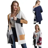 

Wholesale custom fashion knitted manufacturer women long sweater antumn cardigan de mujer