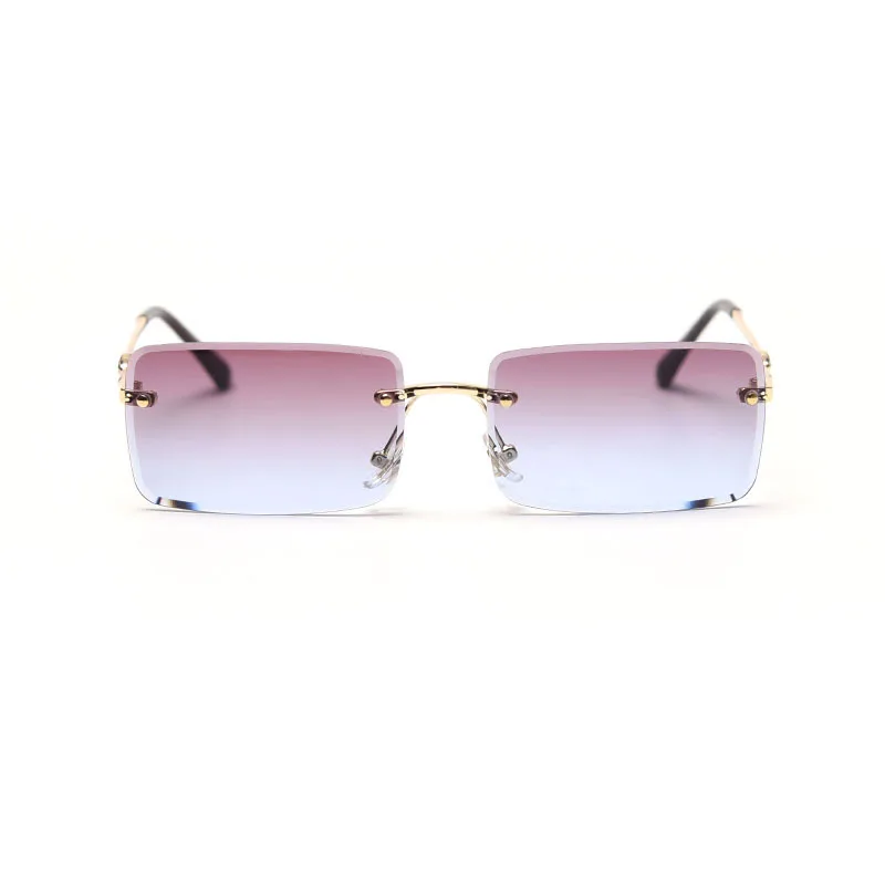 

New Style Square Trendy high quality Women Men Rimless Shades uv400 Sun Glasses 2021, Mix color or custom colors