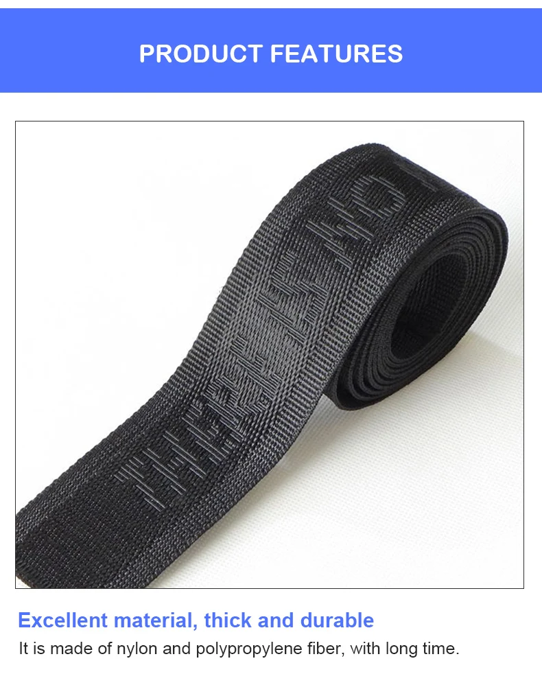 Custom Logo Non-slip Thick Nylon Webbing Tape Polyester Jacquard ...