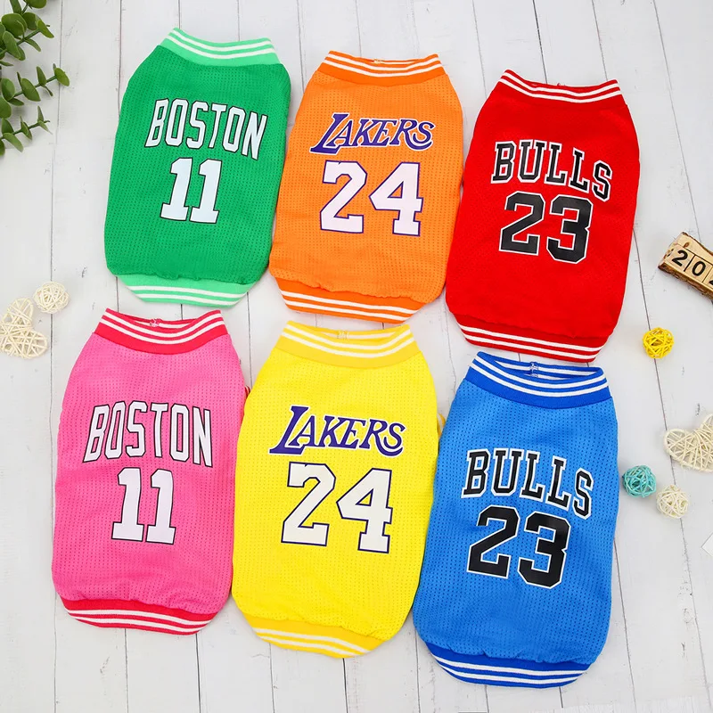 

Pet Summer Clothes Cats Dogs Vests Puppy Dress Dog Jerseys Kobe Jordan Basketball Uniforms Costume Breathable Dogs Sport Vests, Multicolor