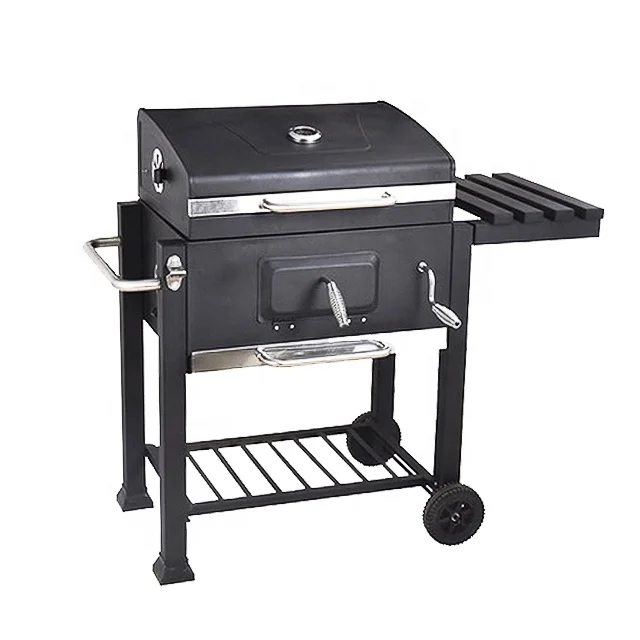 

ALIKER Moveable Trolley heavy Barbecue Charcoal BBQ Grill with Lid