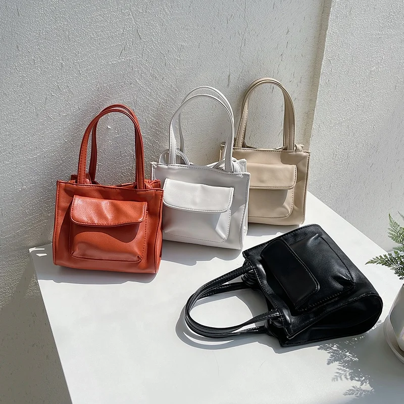 

Korean version of the new female fashion trend handbag soft shoulder cross-body bag solid color versatile small square bag