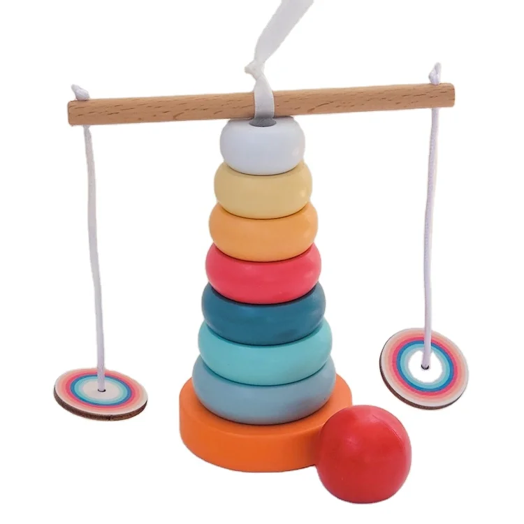 

HOYE CRAFTS creative stacking ring toy wooden balance toy diy rainbow stacking toy