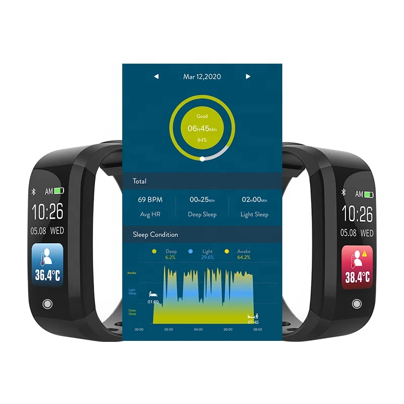 

Heart rate and Body temperature monitoring smart fitness tracker