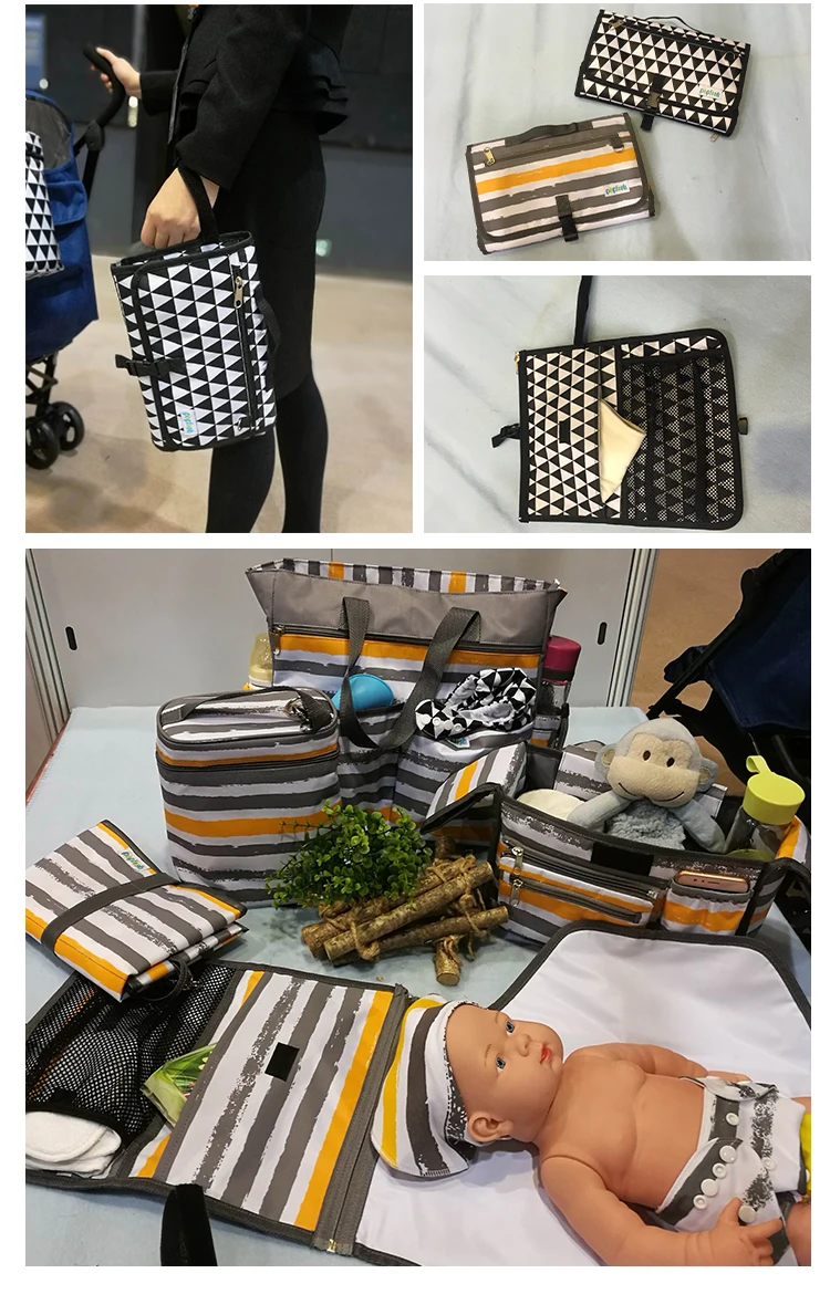 Fashion Design Foldable Portable Baby Changing Pad With Storage
