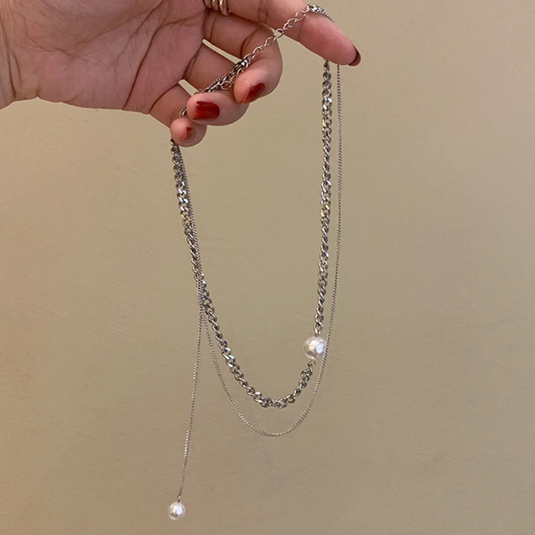 

Aimgal Jewelry Personality multilayer simple pearl necklace women