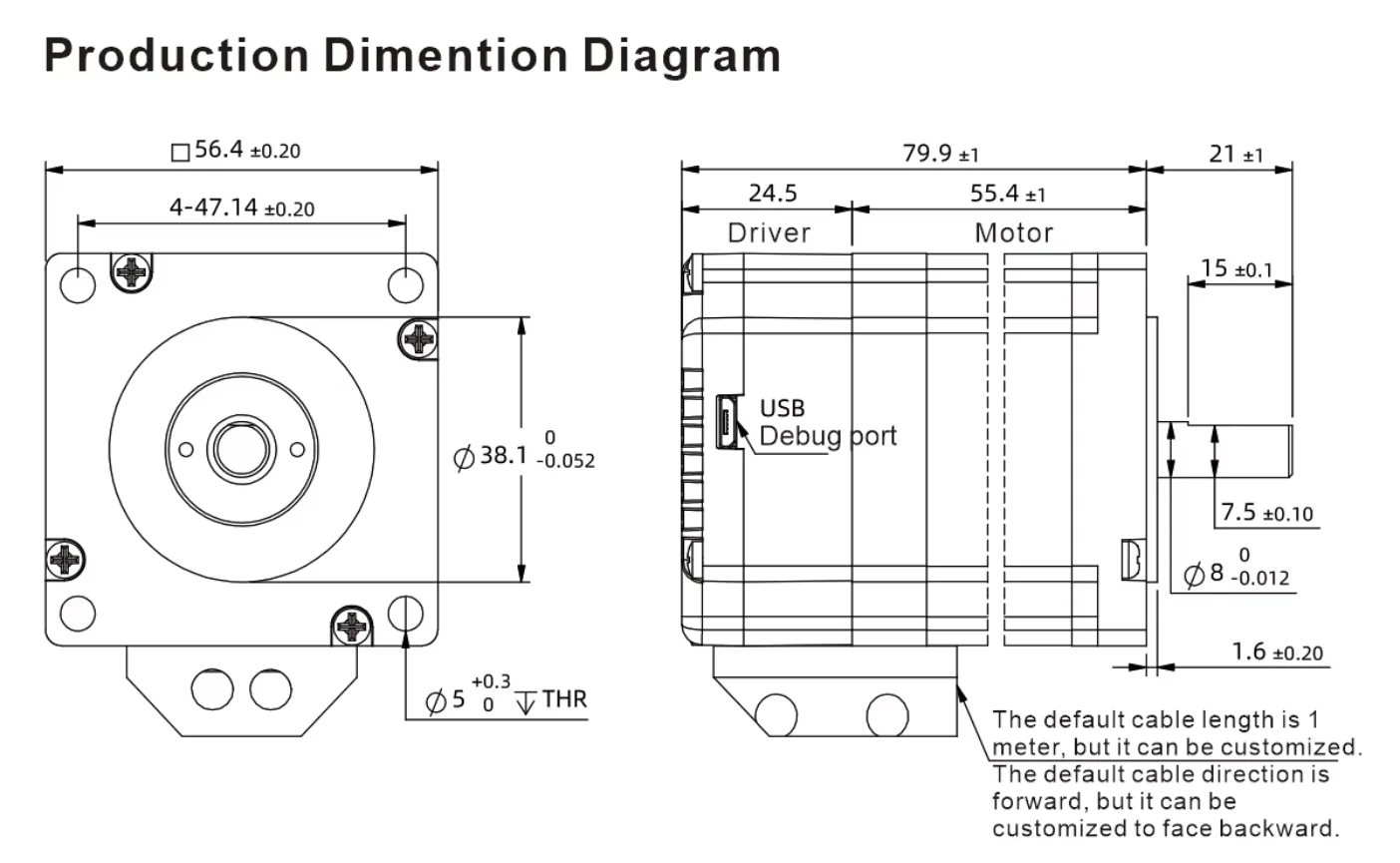 Integrated Motor, 2Phase, Nema23, 24-60VDC - detail 14