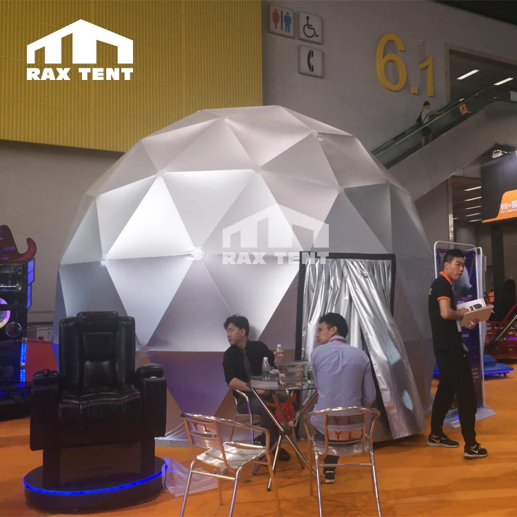 China manufacturer 5m/6m dome cinema with 360 degree projection dome tent and stainless steel structure