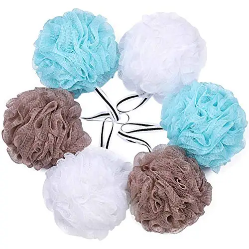 

Custom Body Scrubber Exfoliator Skin Exfoliating Shower Bathing Sponge Bath Washing Shower Luffa Sponge Mesh Pouf for Bathing