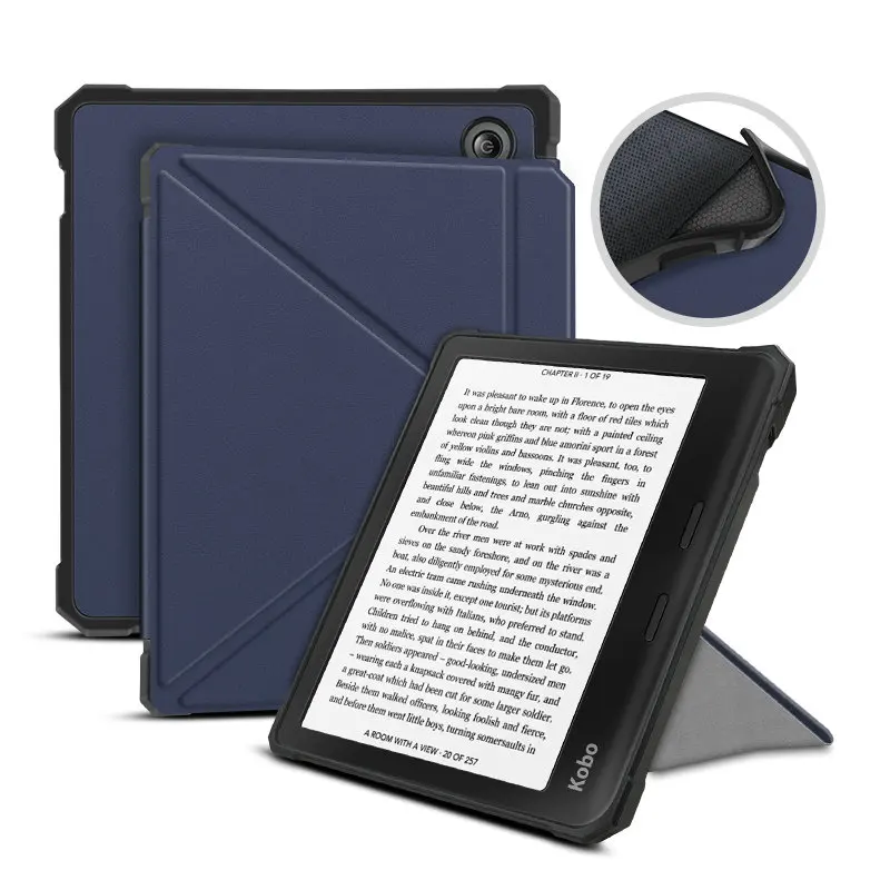 Origami Case For Kobo Libra 2 7 inch Cover For Kobo Libra 2 N418 Smart Folding Stand PU Leather Capa Magnetic Sleep cover