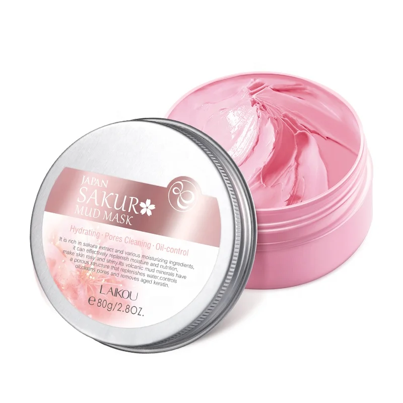 

YANMEI Japan Sakura Facial Mud Mask Private Label Brightening Pore Cleansing Organic Pink Face Clay Mask For Acne Treatment