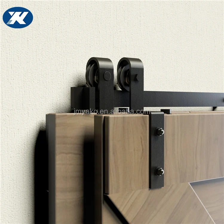 Double Door Single Track Bypass Sliding Open Partition Barn Door