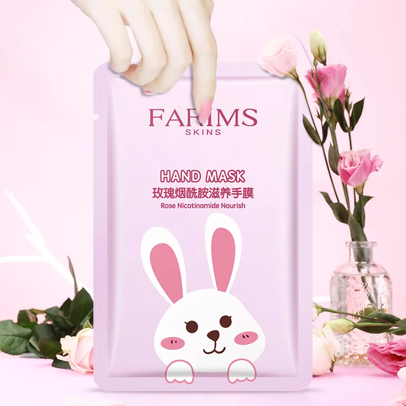 

Rose Extract Nicotinamide Nourishing Hand Mask Gloves Clean Exfoliating Moisturizing Cat Paw Cute Hand Mask