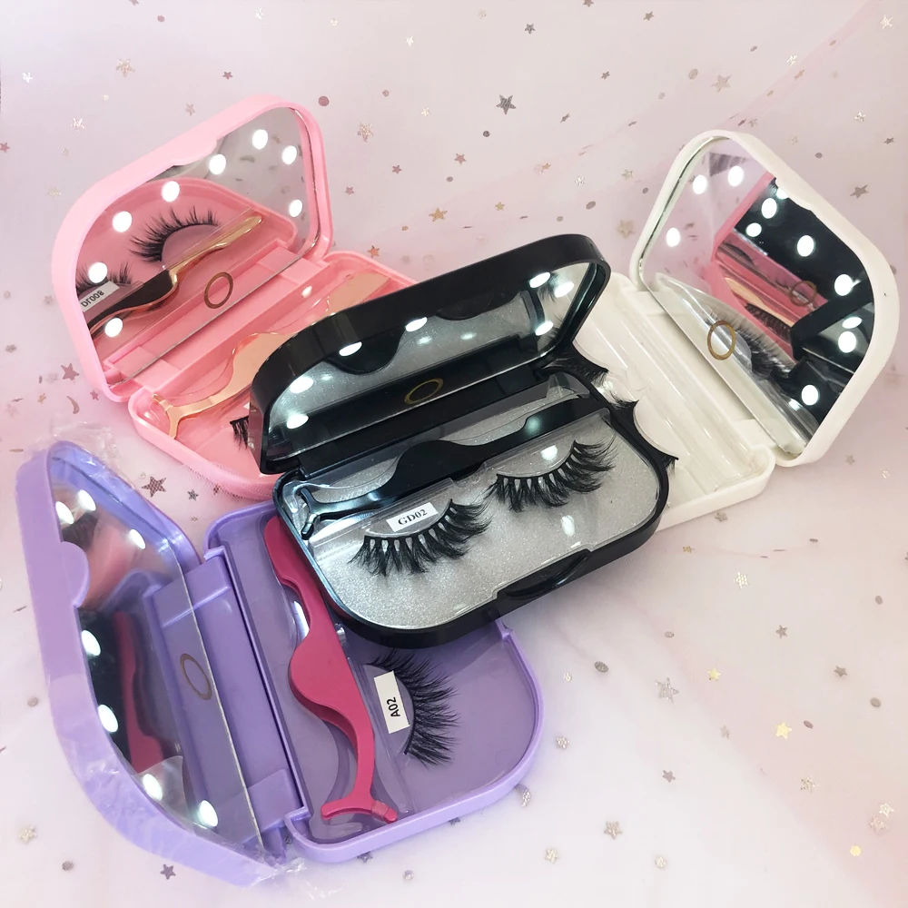 

Private Label Silk Strip Lashes Natural Silk Eyelashes Fake Luxury Silk Lashes Trays