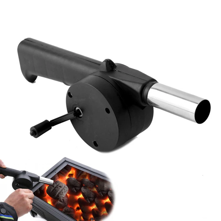 

2021 Best Selling Products Outdoor Camping Picnic Barbecue Tools Mini Small Portable Hand Crank Powered Manual Fan Air Blower, Black