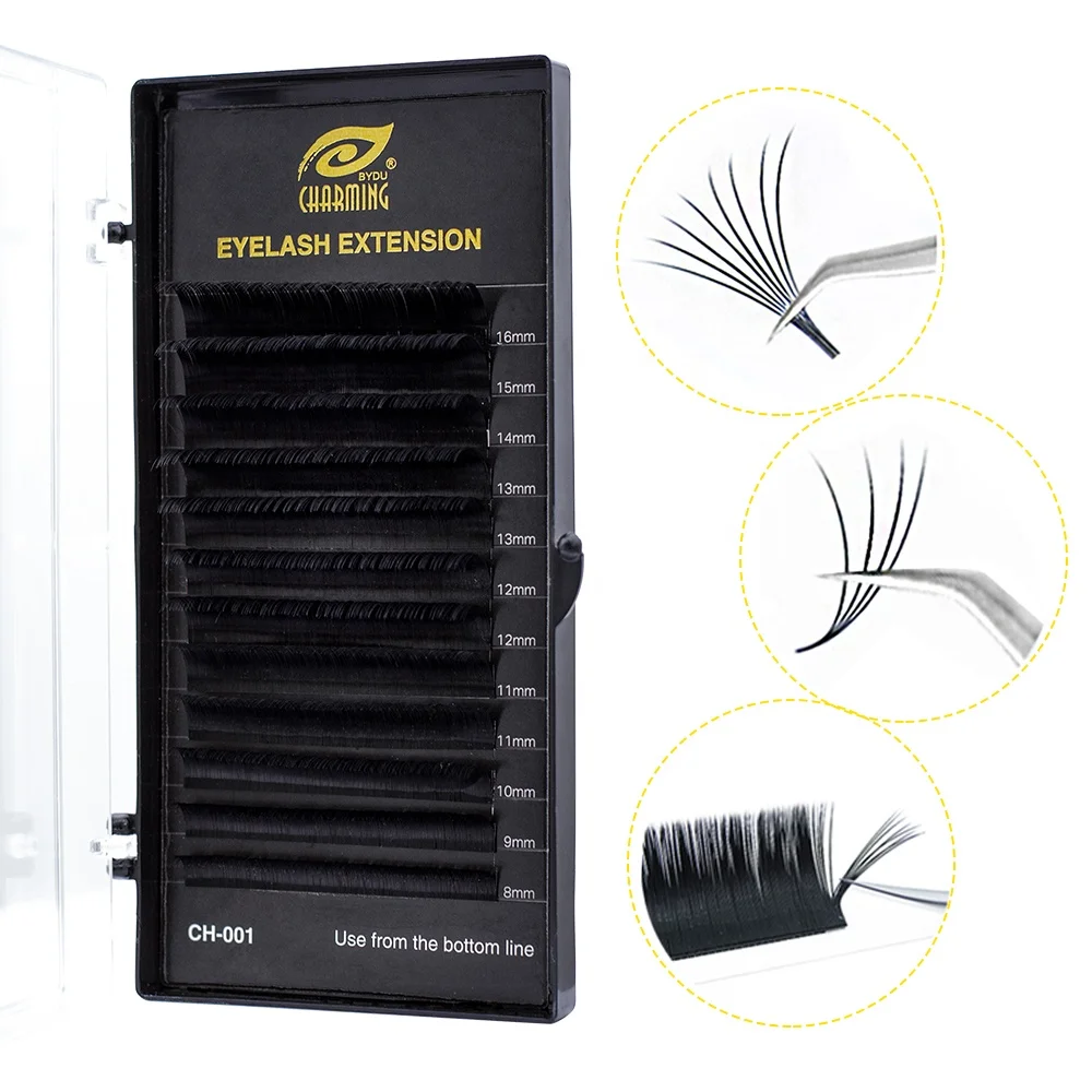 

Custom soft 0.03 thickness eyelash extension, Natural black