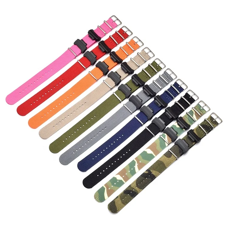 

22mm Camouflage Stripe Nato Woven Nylon Watch Bands For Casio G-shock Wristwatch Strap