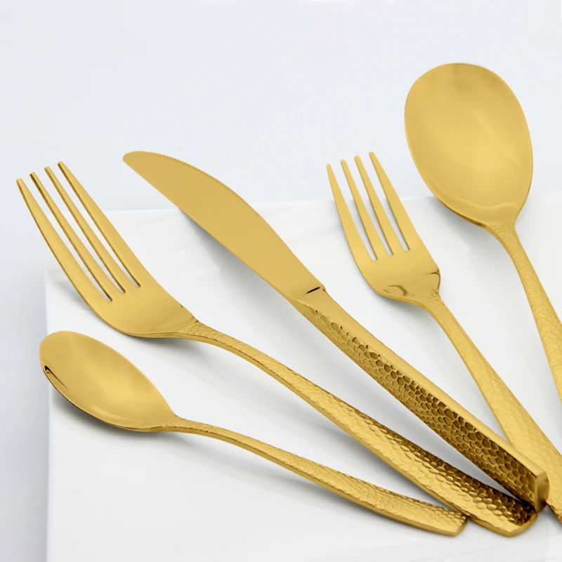 

2021 Best sell Bulk Gold Plated Stainless Steel Cutlery Set, Kitchen Fork Spoon Knife Cutlery