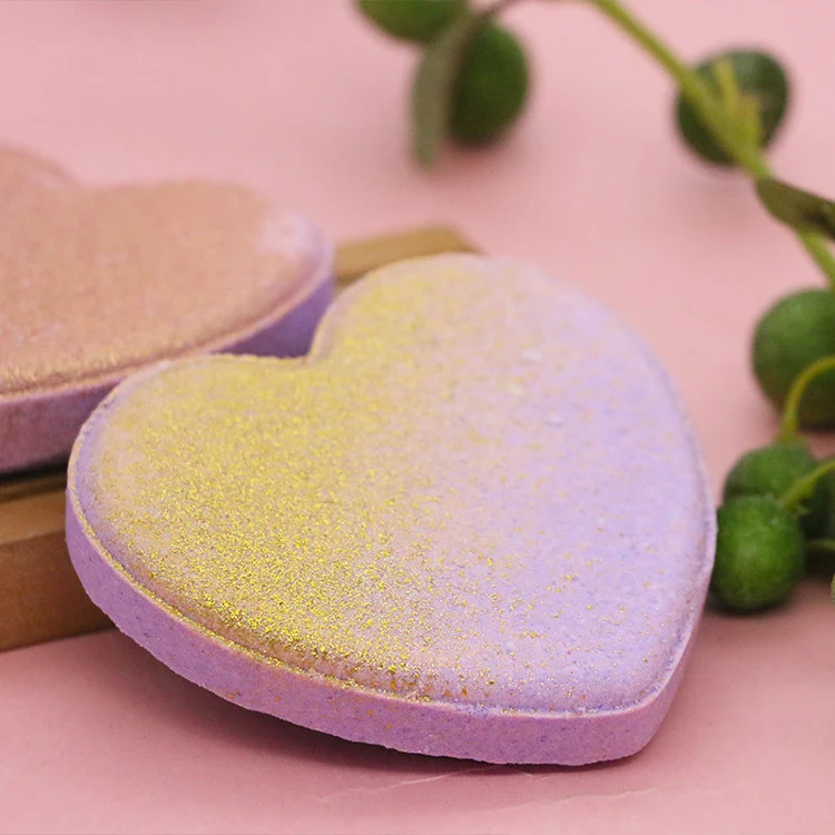 

Natural valentine fizzy bubble cloud rainbow organic heart bath bombs, Colorful