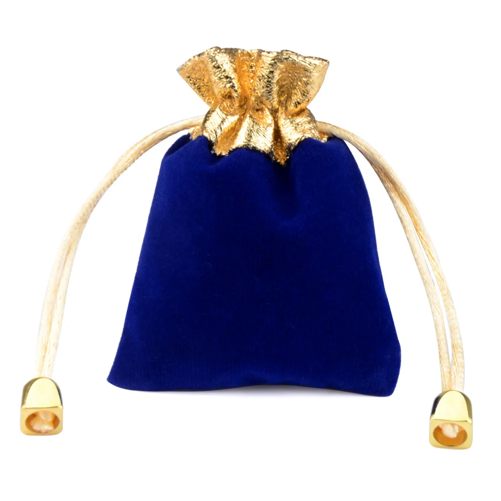 

17x25 cm Wholesale Big Velvet Gift Drawstring Bags Gold Trim Jewelry Pouches