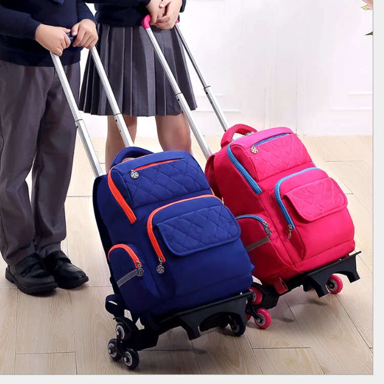 

School Bag Wheeled Trolley Travel Case Backpack Extending Hand Luggage, Any color in pantone is ok