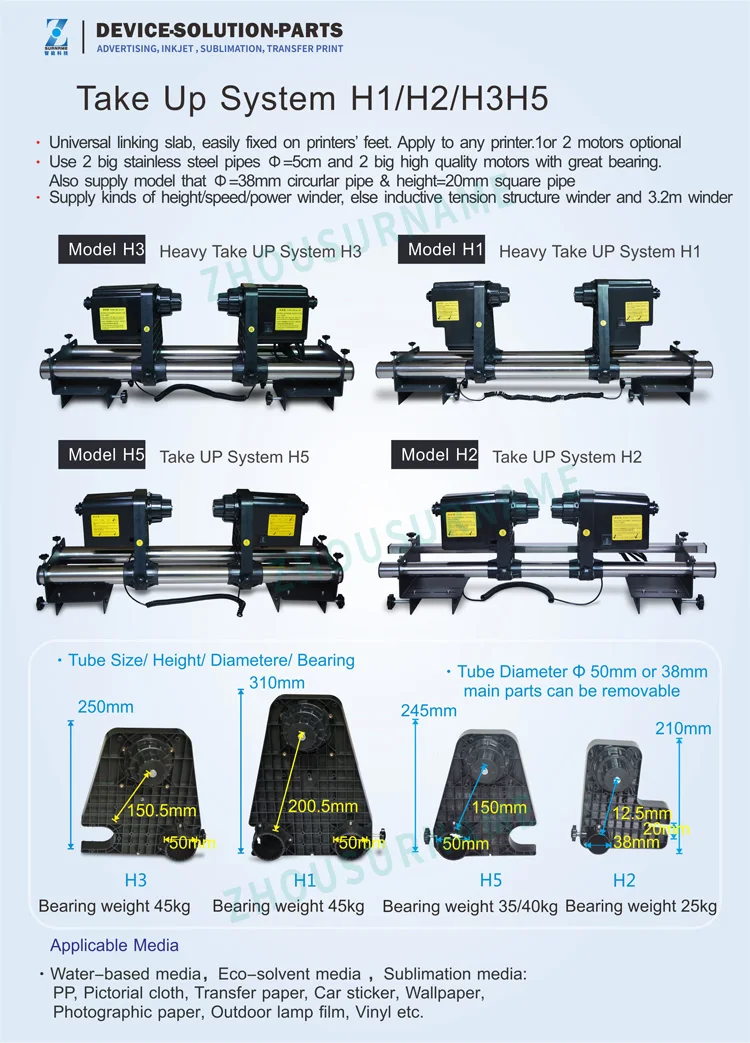 Large Format Printer Take Up Reel Paper Collect Take Up System For Eco ...