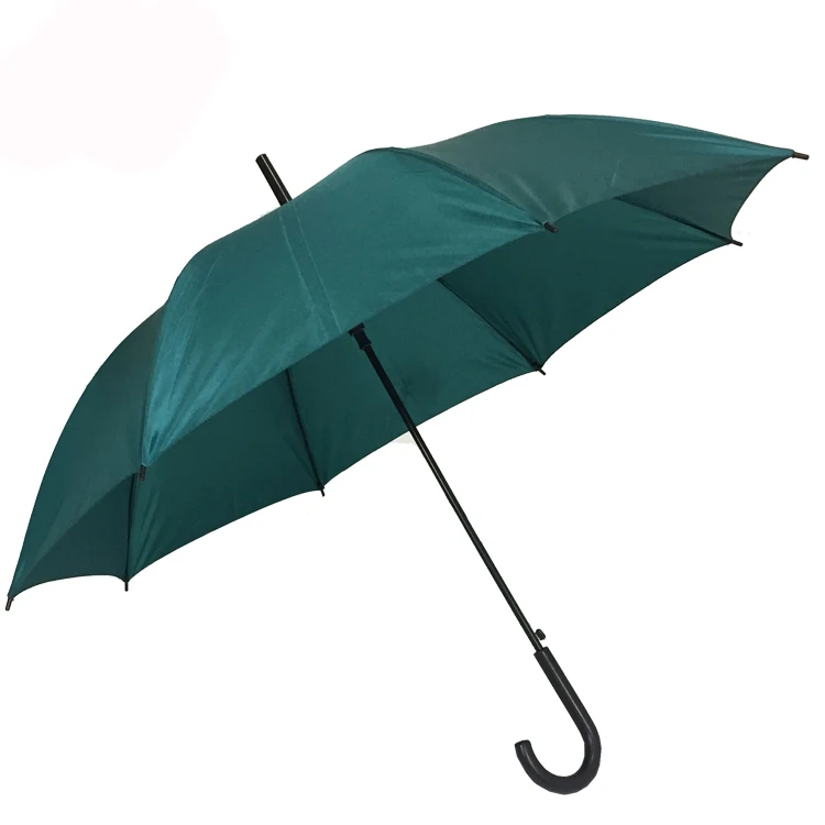 1us dollar semi auto 48inch waterproof satin fabric J handle stick umbrella