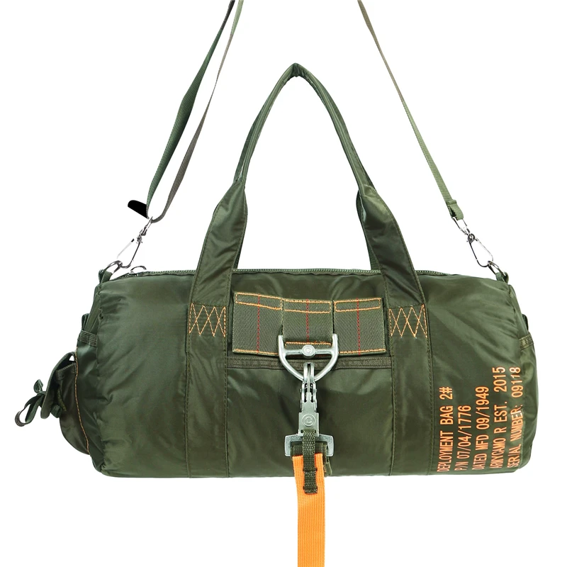 

Military Duffle Bag Parachute Buckles Hook Water Resistant Duty Nylon tactical bag, Od green tactical bag