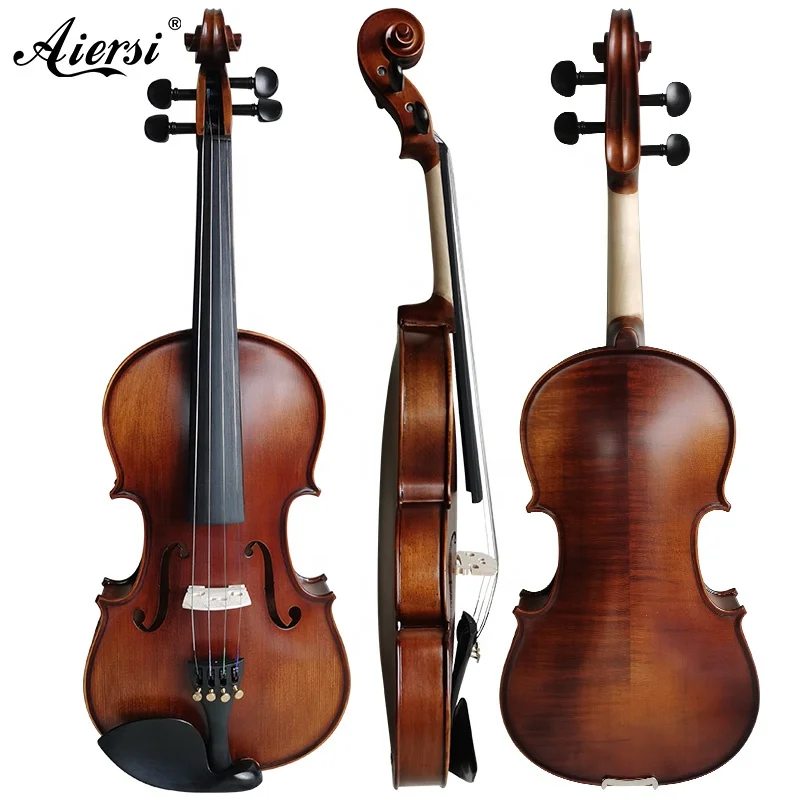 

Wholesale Handmade Carved Spruce top Ebony Parts Matt Red Brown student violin nice prices All solid Violino Made in China, Dark brown