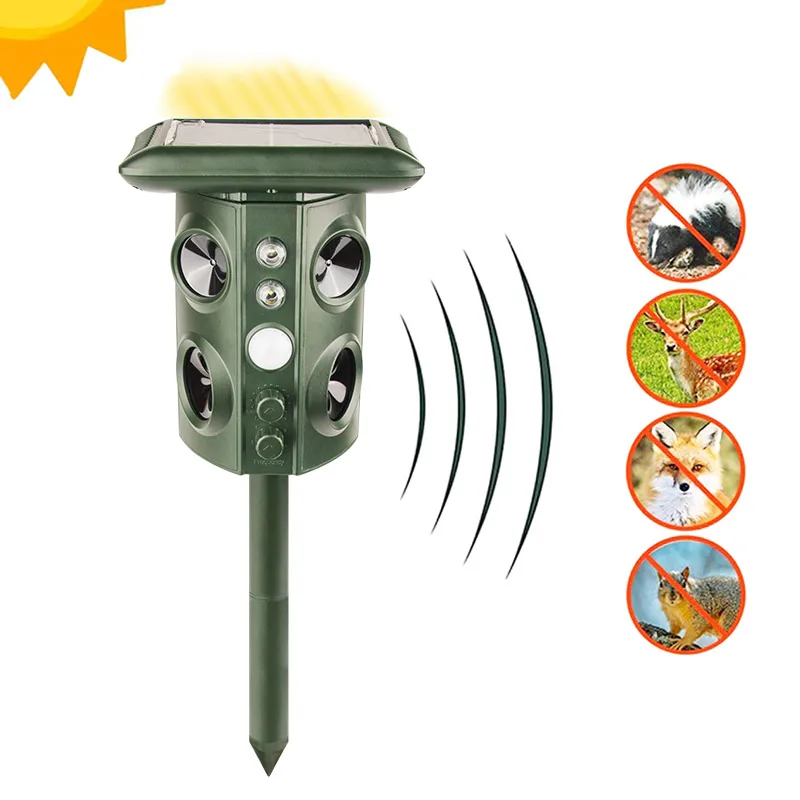 

Outdoor Anti Animal Solar Instrument Ultrasonic Wild Animal Control Motion Sensor Bird Snake Away Chaser Repeller