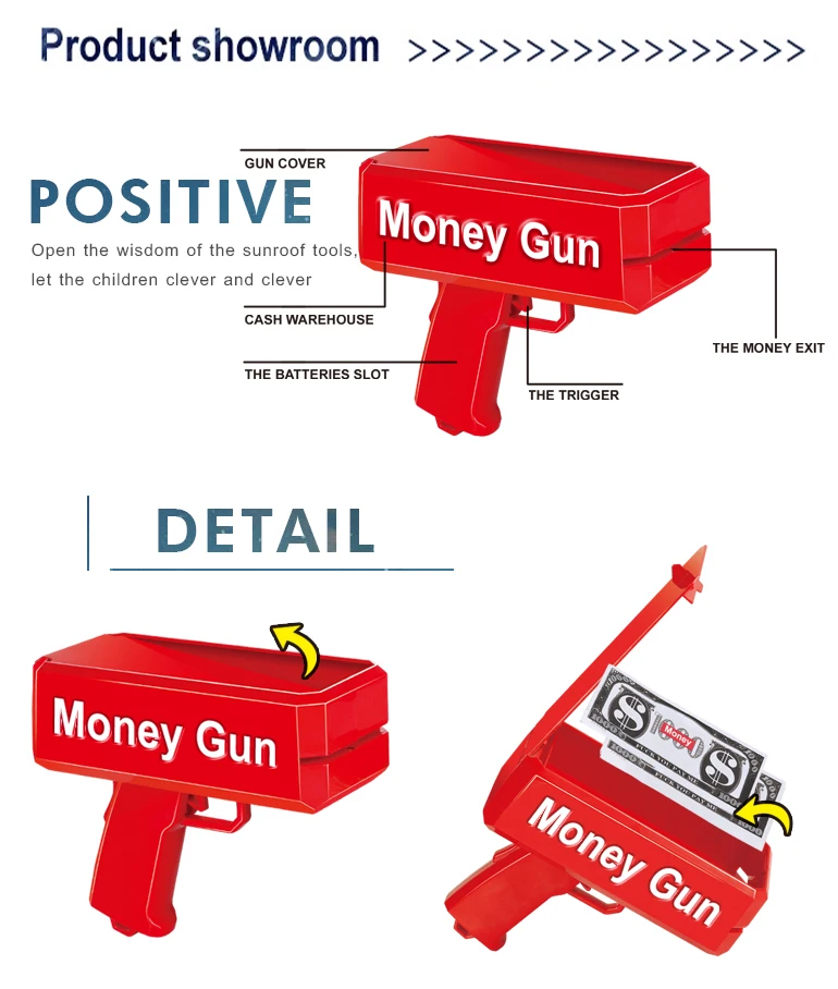 Cash shooting spray creative super red rain cash cannon plastic money gun