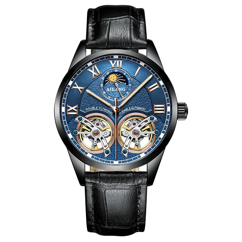 

AILANG Original Design Men's Double Flywheel Automatic Mechanical Watch Fashion Casual Business Men's Clock