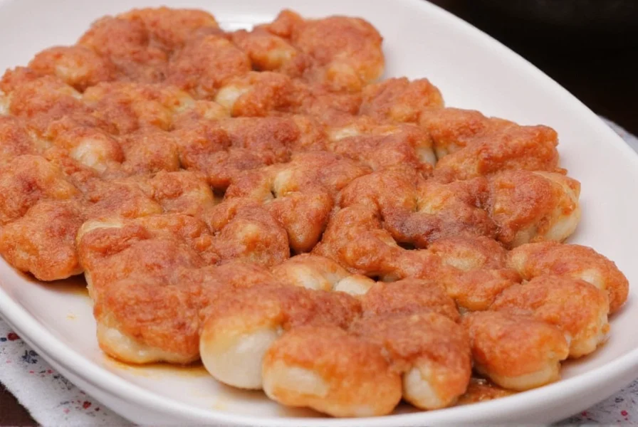 Close-up of red ginger slices next to traditional dim sum ingredients