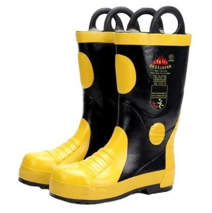 

Best Selling Portable Forest fire protection rubber anti-slip shock resistant heat insulation flame retardant safety boots, Yellow